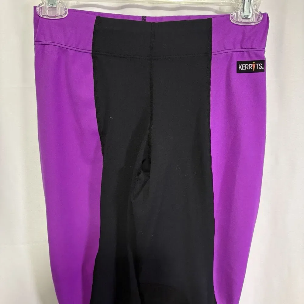 Kerrits Pants Sz S Black Purple Riding Leggings Equestrian Tights Knee Patch